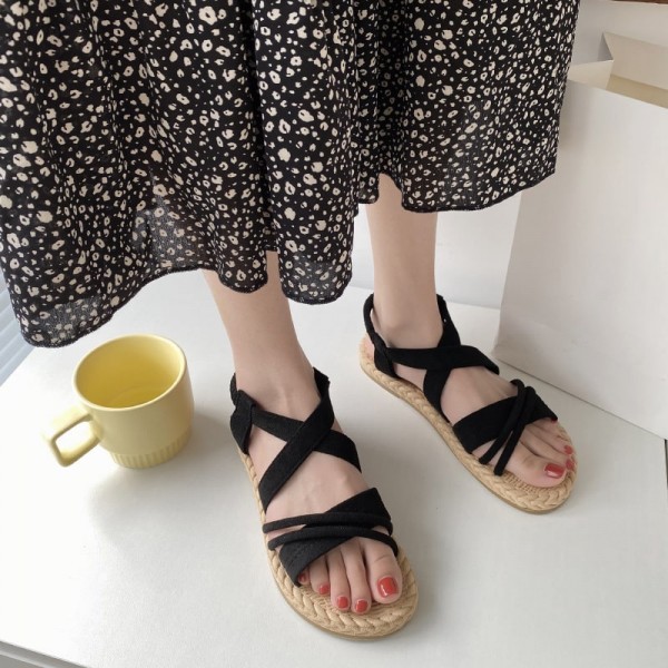 Size:4.5-8.5 Women Vintage Style Color Blocking Sandals