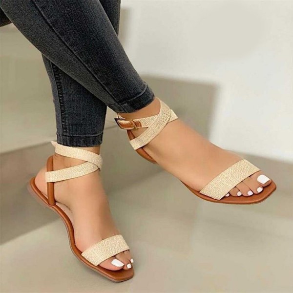 Size:4.5-11 Women Simple Style Color Blocking Sandals