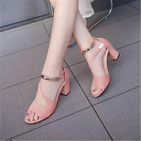 Size:4.5-10 Women Fashion Buckle Ankle Strap High Heels