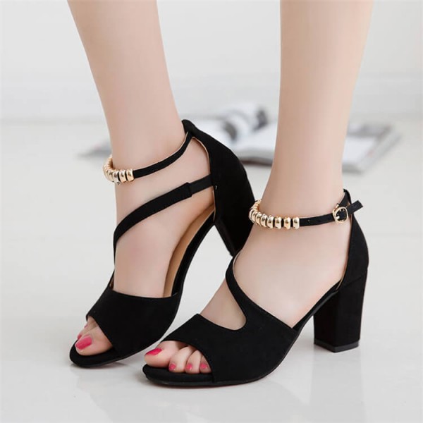 Size:4.5-10 Women Fashion Buckle Ankle Strap High ...