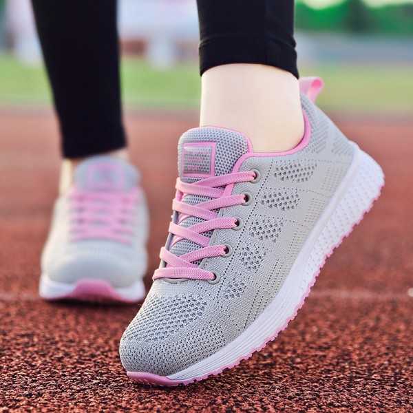 Women Casual Lace-up Design Mesh Breathable Sneakers