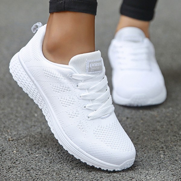 Women Casual Lace-up Design Mesh Breathable Sneakers