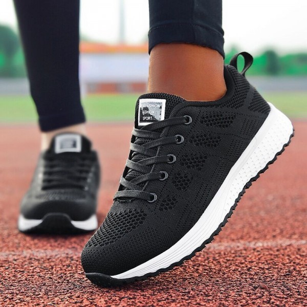 Women Casual Lace-up Design Mesh Breathable Sneakers