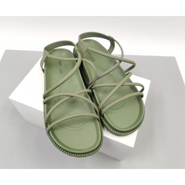 Women Casual Cross Design Solid Color Sandals