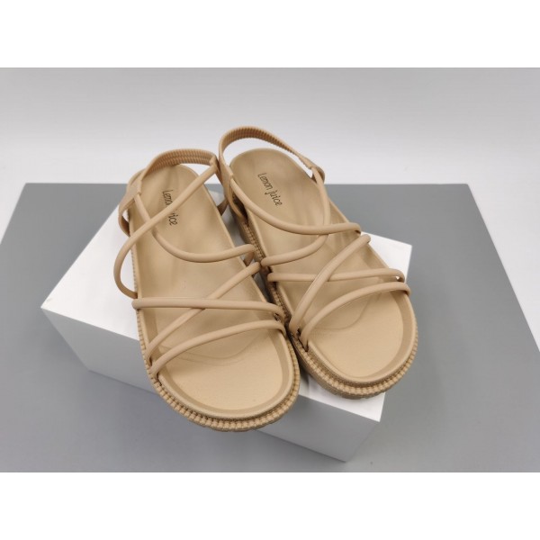 Women Casual Cross Design Solid Color Sandals