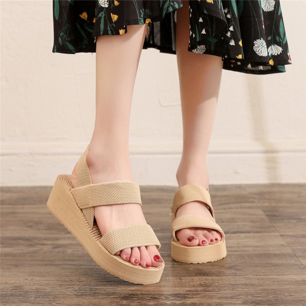 Plus Size Women Fashion Cross Strap Platform Sandals