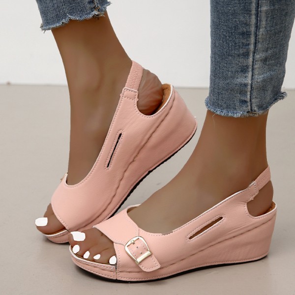 Women Fashion Plus-Size Round Toe Peep Toe Sandals