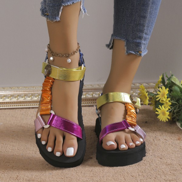 Women Casual Plus-Size Thick-Soled Velcro Sandals