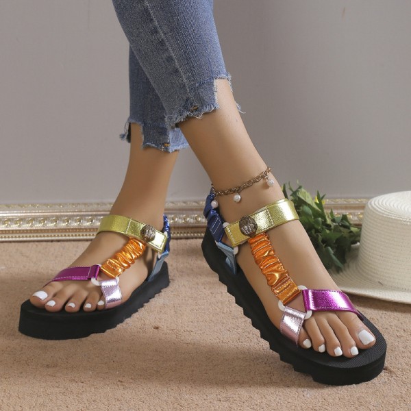 Women Casual Plus-Size Thick-Soled Velcro Sandals