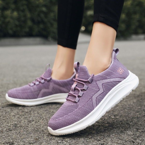 Women Fashion Casual Plus Size Flying Fabric Breathable Walking Style Sneaker