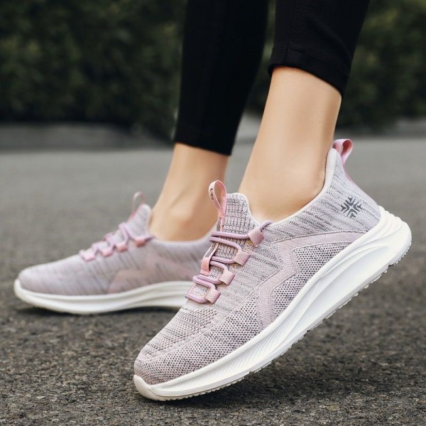 Women Fashion Casual Plus Size Flying Fabric Breathable Walking Style Sneaker