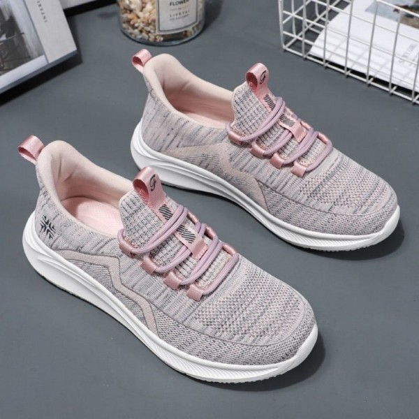 Women Fashion Casual Plus Size Flying Fabric Breathable Walking Style Sneaker