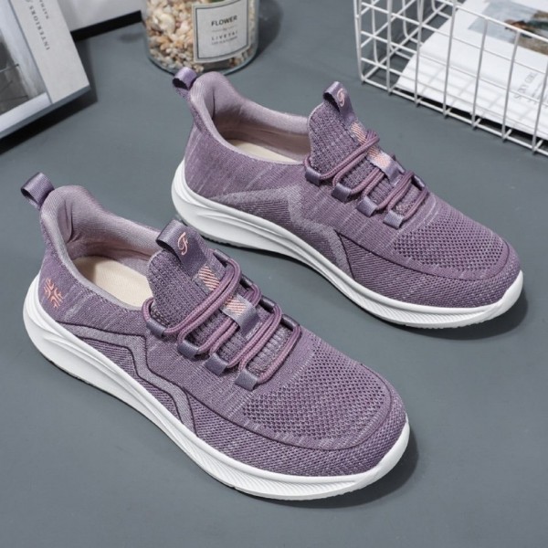 Women Fashion Casual Plus Size Flying Fabric Breathable Walking Style Sneaker