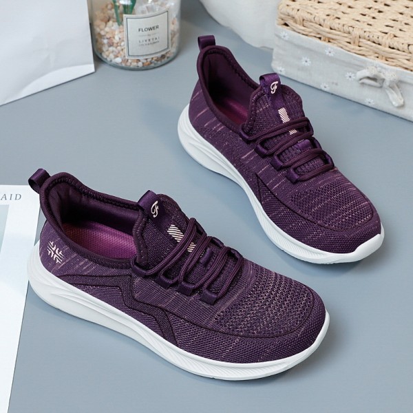 Women Fashion Casual Plus Size Flying Fabric Breathable Walking Style Sneaker