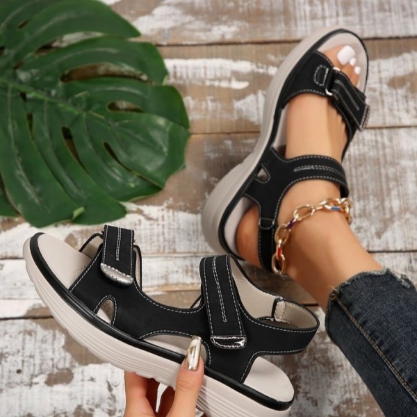 Women Casual Plus-Size Thick-Soled Velcro Sandals