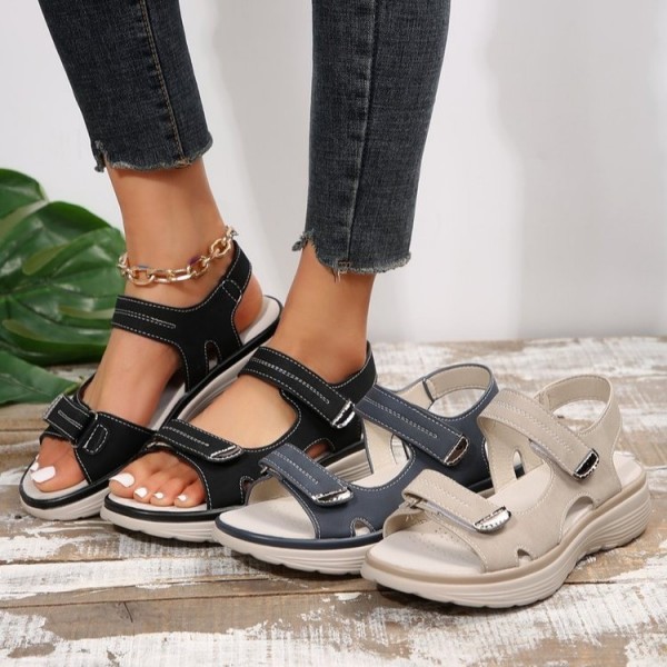 Women Casual Plus-Size Thick-Soled Velcro Sandals